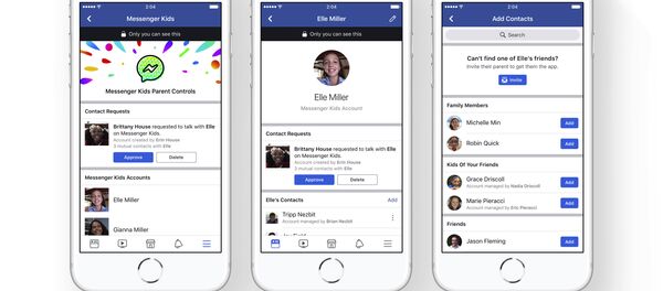 Parental controls on Facebook's new Messenger app for kids - Sputnik International