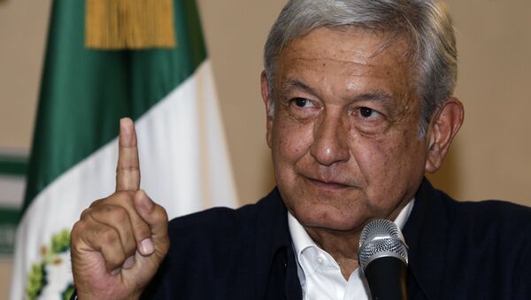 Presidential hopeful Andres Manuel Lopez Obrador gives a press conference in Mexico City - Sputnik International
