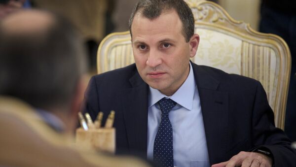 Lebanese Foreign Minister Gebran Bassil listens to his Russian counterpart Sergey Lavrov during their meeting in Moscow, Russia - Sputnik International