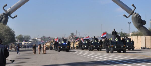 Military vehicles of Iraqi security forces are seen during an Iraqi military parade in Baghdad's fortified Green Zone, Iraq December 10, 2017 - Sputnik International