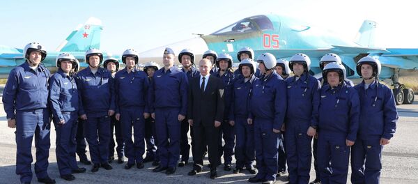 President Vladimir Putin visits Hmeymim Air Base in Syria - Sputnik International