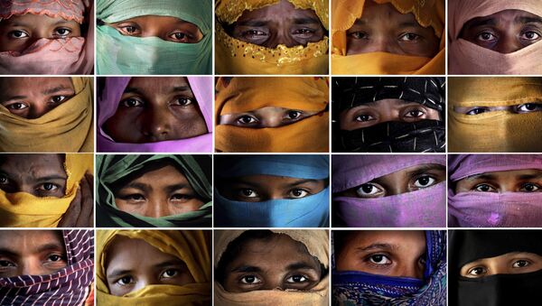 Combo photo comprises of portraits of some of the Rohingya Muslim women taken during an interview with The Associated Press in November 2017 in Kutupalong and Gundum refugee camp in Bangladesh - Sputnik International
