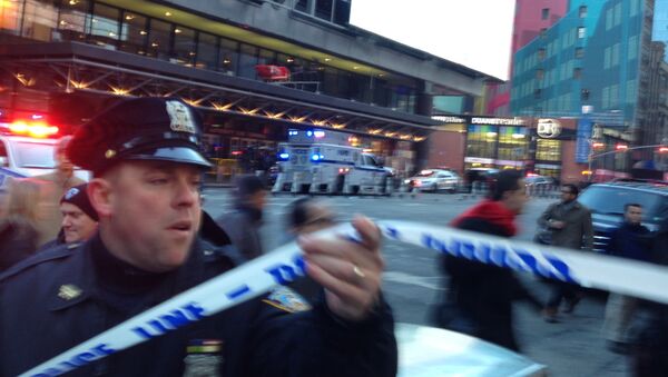 Police respond to a report of an explosion near Times Square on Monday, Dec. 11, 2017, in New York - Sputnik International