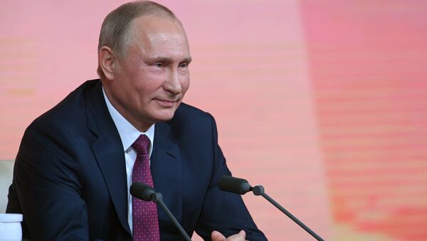 Russian President Vladimir Putin at his annual question and answer session - Sputnik International