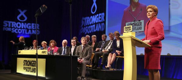 Scotland's First Minister and Scottish National Party leader Nicola Sturgeon makes a speech during the SNP Spring Conference, in Aberdeen, Scotland Scotland's First Minister and Scottish National Party leader Nicola Sturgeon makes a speech during the SNP Spring Conference, in Aberdeen, Scotland - Sputnik International