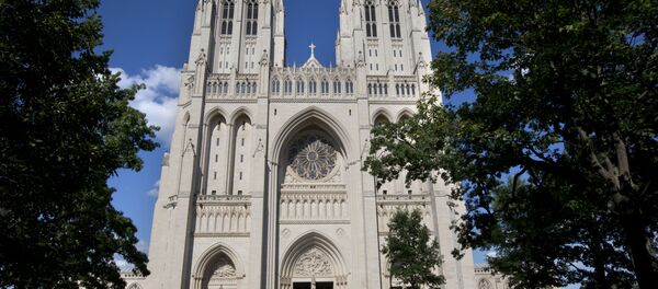 The National Cathedral is seen after green paint was discovered in two chapels inside the Cathedral in Washington on Monday, July 29, 2013. - Sputnik International