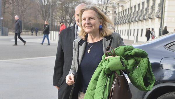 Designated Foreign Minister Karin Kneissl arrives for talks with Austria's President on December 17, 2017 at the Hofburg palace in Vienna - Sputnik International