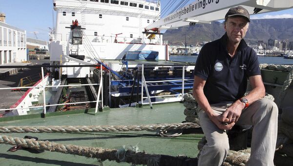 In this photo taken Thursday, Jan. 3, 2013, British explorer Ranulph Fiennes on board the polar vessel S.A. Agulhas in Cape Town, South Africa - Sputnik International