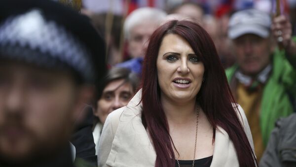 Jayda Fransen, acting leader of the far-right organisation Britain First marches in central London - Sputnik International
