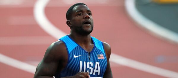 Justin Gatlin (USA) after the men's 100m sprint semifinal at the 2017 IAAF World Championships in London. File photo Justin Gatlin (USA) after the men's 100m sprint semifinal at the 2017 IAAF World Championships in London. File photo - Sputnik International
