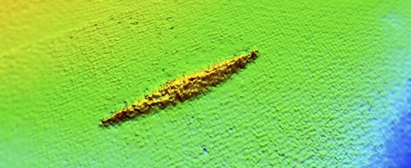 In this undated image provided by the Australian Department of Defense, survey data forms the image of the Australian submarine HMAS AE1 off the coast of the Papua New Guinea island of New Britain In this undated image provided by the Australian Department of Defense, survey data forms the image of the Australian submarine HMAS AE1 off the coast of the Papua New Guinea island of New Britain - Sputnik International