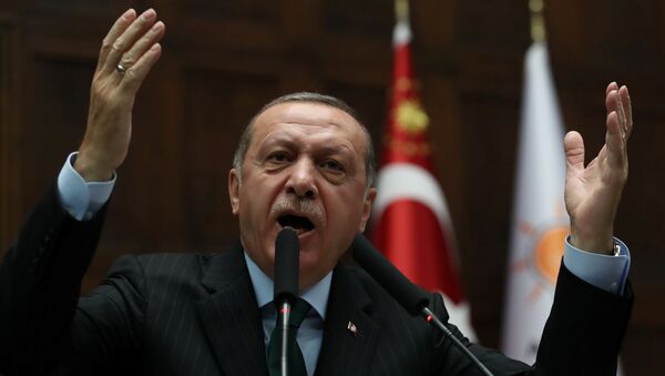 Turkey's President Tayyip Erdogan addresses members of parliament from his ruling AK Party (AKP) during a meeting at the Turkish parliament in Ankara, Turkey, December 5, 2017 - Sputnik International