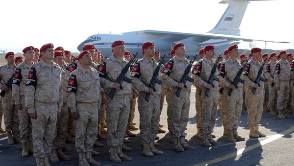 Russian army servicemen at the Khmeimim Air Base in Syria - Sputnik International