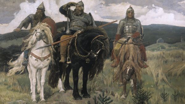 Victor Vasnetsov's Three Bogatyrs. 1898. Oil on canvas. State Tretyakov Gallery, Moscow. (File) - Sputnik International