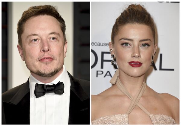 This combination photo shows Elon Musk at the Vanity Fair Oscar Party on Feb. 26, 2017, in Beverly Hills, Calif., left, and actress Amber Heard at the Glamour Women of the Year Awards on Nov. 14, 2016, in Los Angeles This combination photo shows Elon Musk at the Vanity Fair Oscar Party on Feb. 26, 2017, in Beverly Hills, Calif., left, and actress Amber Heard at the Glamour Women of the Year Awards on Nov. 14, 2016, in Los Angeles - Sputnik International