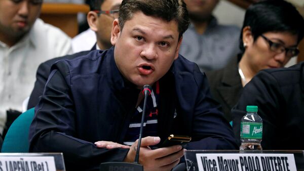 Paolo Duterte, Davao's Vice Mayor and son of President Rodrigo Duterte, testifies at a Senate hearing on drug smuggling in Pasay, Metro Manila, Philippines, September 7, 2017 - Sputnik International