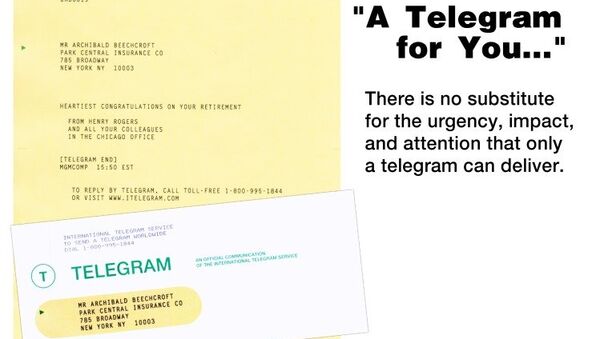 An example of a modern-day telegram - Sputnik International