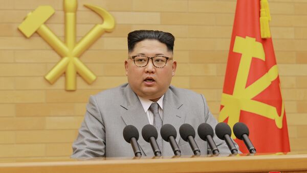 North Korea's leader Kim Jong Un speaks during a New Year's Day speech in Pyongyang on January 1, 2018 - Sputnik International