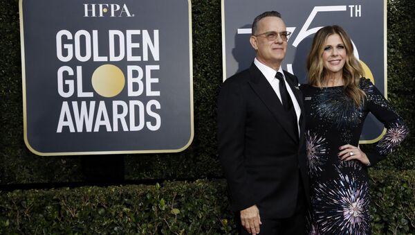 75th Golden Globe Awards – Arrivals – Beverly Hills, California, U.S., 07/01/2018 – Actors Tom Hanks and Rita Wilson - Sputnik International
