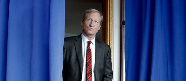 Billionaire environmental activist Tom Steyer arrives to speak during a news conference in Washington, Monday, Jan. 8, 2018 Billionaire environmental activist Tom Steyer arrives to speak during a news conference in Washington, Monday, Jan. 8, 2018 - Sputnik International