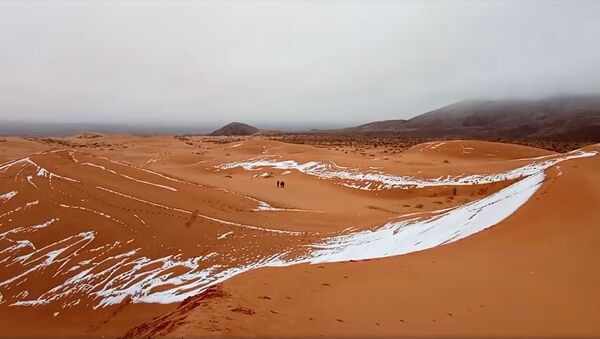 View of snow in the Sahara, Ain Sefra, Algeria - Sputnik International