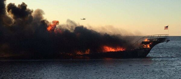 A fire breaks out on a SunCruz casino boat at Port Richey, Florida A fire breaks out on a SunCruz casino boat at Port Richey, Florida - Sputnik International