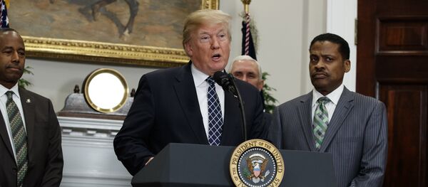 President Donald Trump speaks during an event to honor Dr. Martin Luther King Jr., in the Roosevelt Room of the White House, Friday, Jan. 12, 2018, in Washington President Donald Trump speaks during an event to honor Dr. Martin Luther King Jr., in the Roosevelt Room of the White House, Friday, Jan. 12, 2018, in Washington - Sputnik International