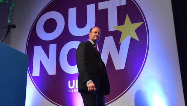Newly elected leader of the UK Independence Party, Henry Bolton greets delegates on the first day of the UK Independence Party (UKIP) National Conference in Torquay, south-west England. (File) - Sputnik International