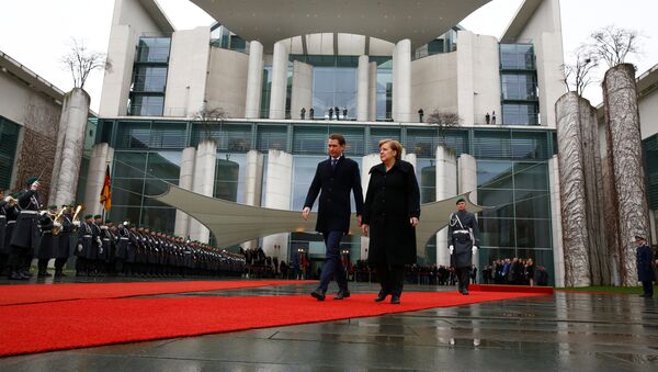 Sebastian Kurz und Angela Merkel in Berlin - Sputnik International