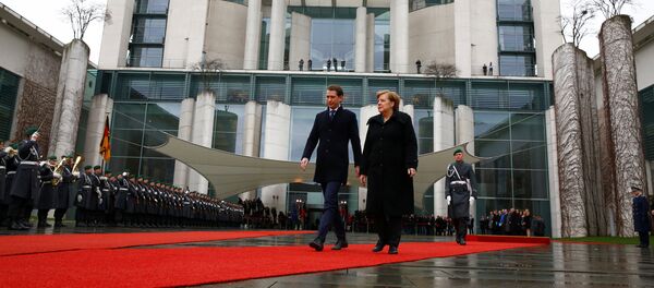 Sebastian Kurz und Angela Merkel in Berlin - Sputnik International