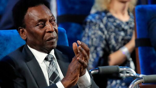 FILE PHOTO: Soccer Football - 2018 FIFA World Cup Draw - State Kremlin Palace, Moscow, Russia - December 1, 2017 Pele during the draw - Sputnik International