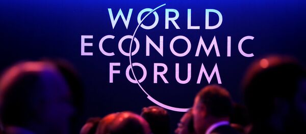 A logo of the World Economic Forum (WEF) is seen as people attend the WEF annual meeting in Davos, Switzerland January 24, 2018 - Sputnik International