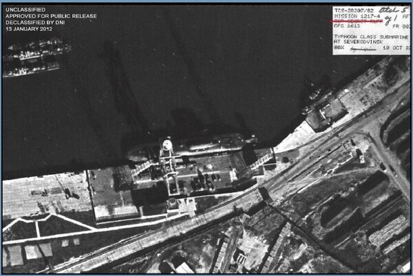 Satelite image of a Typhoon Class Submarine at Severodvinsk. (File) Satelite image of a Typhoon Class Submarine at Severodvinsk. (File) - Sputnik International