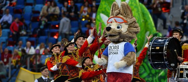 Zabivaka the Wolf, an official mascot of the 2018 FIFA World Cup and the 2017 FIFA Confederations Cup, during the 2017 FIFA Confederations Cup closing ceremony in St. Petersburg Zabivaka the Wolf, an official mascot of the 2018 FIFA World Cup and the 2017 FIFA Confederations Cup, during the 2017 FIFA Confederations Cup closing ceremony in St. Petersburg - Sputnik International