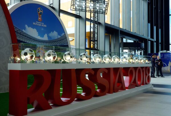 The 2018 FIFA World Cup stand ahead of the 2017 St. Petersburg International Economic Forum (SPIEF). (File) - Sputnik International