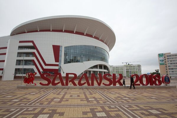 The 2018 FIFA World Cup installation on Millennium Square in Saransk The 2018 FIFA World Cup installation on Millennium Square in Saransk - Sputnik International