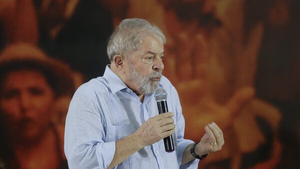 Former Brazilian President Luiz Inacio Lula da Silva speaks during a meeting with the executive members of the Workers Party, in Sao Paulo, Brazil, Thursday, Jan. 25, 2018 - Sputnik International