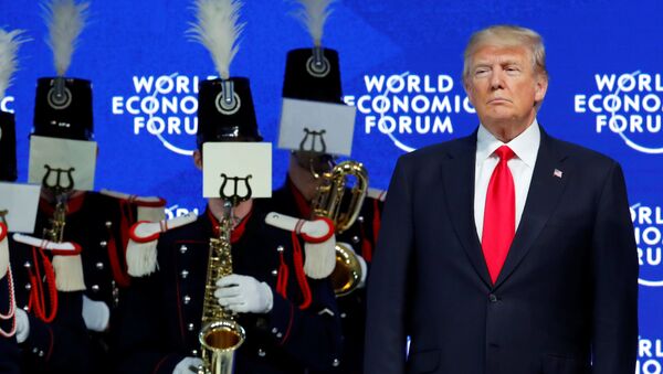 U.S. President Donald Trump is seen before his speech during the World Economic Forum (WEF) annual meeting in Davos, Switzerland January 26, 2018 - Sputnik International