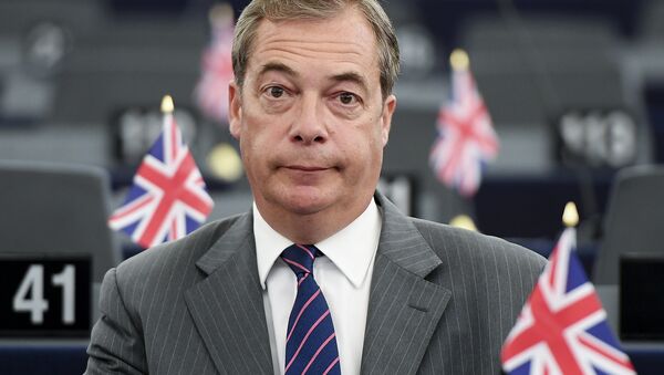 Former leader of the UK Independence Party (UKIP) Nigel Farage attends a meeting at the European Parliament in Strasbourg, eastern France, on June 14, 2017, ahead of the upcoming European Council. - Sputnik International