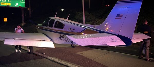 Small aircraft landed on the 55 Freeway Small aircraft landed on the 55 Freeway - Sputnik International