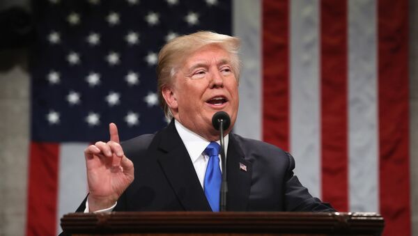 U.S. President Donald Trump delivers his first State of the Union address to a joint session of Congress inside the House Chamber on Capitol Hill in Washington, U.S., January 30, 2018 - Sputnik International