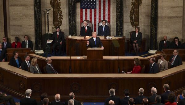 President Donald Trump delivers his State of the Union address to a joint session of Congress on Capitol Hill in Washington, Tuesday, Jan. 30, 2018 - Sputnik International
