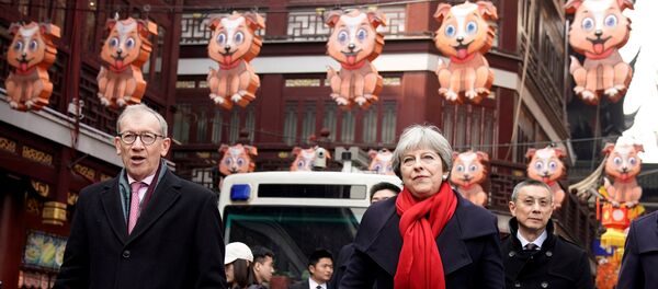British Prime Minister Theresa May and her husband Philip visit Yu Yuan Garden in Shanghai, China February 2, 2018 - Sputnik International
