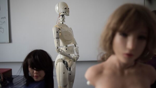 This photo taken on February 1, 2018 shows robots in a lab of a doll factory of EXDOLL, a firm based in the northeastern Chinese port city of Dalian - Sputnik International