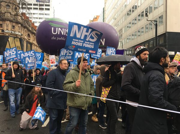 London march in support of the National Health Service (NHS) London march in support of the National Health Service (NHS) - Sputnik International