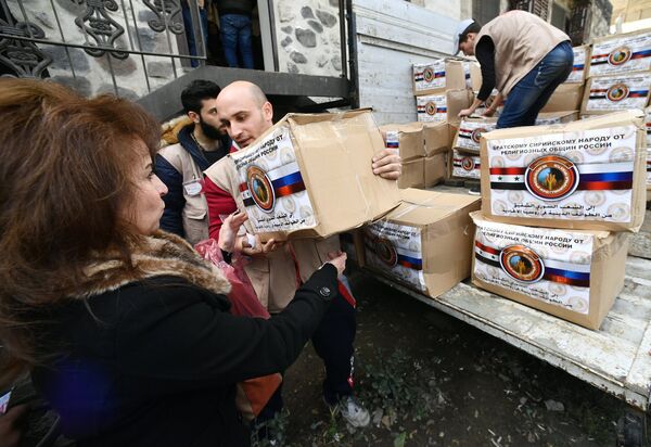 Syria Aid? End Sanctions! Syria Aid? End Sanctions! - Sputnik International