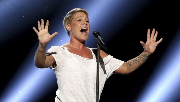 Pink performs Wild Hearts Can't Be Broken at the 60th annual Grammy Awards at Madison Square Garden on Sunday, Jan. 28, 2018, in New York - Sputnik International