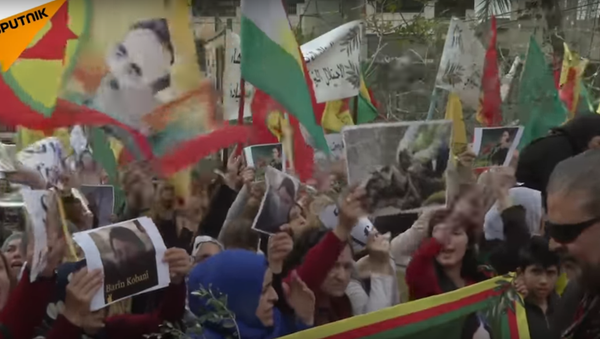 Pro-Kurdish Activists Protest Outside US Embassy In Beirut - Sputnik International