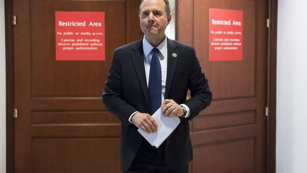 Rep. Adam Schiff, D-Calif., ranking member of the House Permanent Select Committee on Intelligence, leaves a secure area where the panel meets as Democrats seek to push back against a classified memo released by Republicans last week questioning the methods used by the FBI to apply for a surveillance warrant on a onetime associate of the Trump campaign, at the Capitol in Washington, Monday, Feb. 5, 2018. - Sputnik International