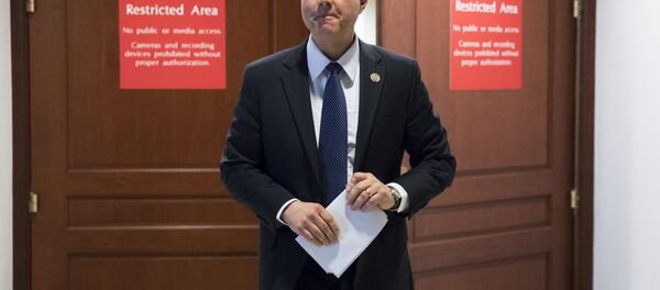 Rep. Adam Schiff, D-Calif., ranking member of the House Permanent Select Committee on Intelligence, leaves a secure area where the panel meets as Democrats seek to push back against a classified memo released by Republicans last week questioning the methods used by the FBI to apply for a surveillance warrant on a onetime associate of the Trump campaign, at the Capitol in Washington, Monday, Feb. 5, 2018. - Sputnik International